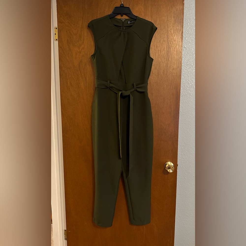 New York & Company Olive Green Jumpsuit